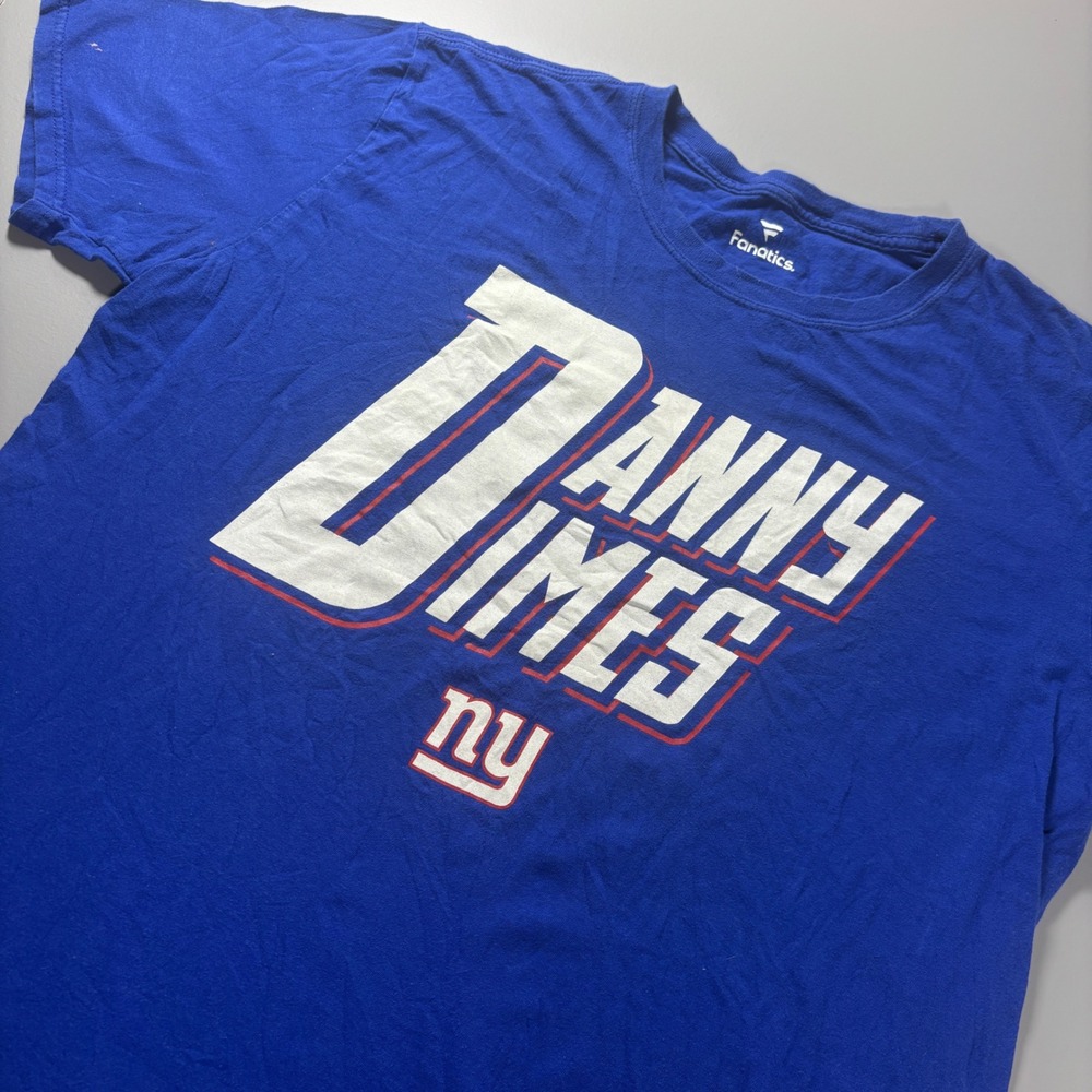 Danny‎ Dimes NY Giants Fanatics T Shirt Mens Large Football Blue